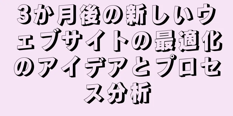 3か月後の新しいウェブサイトの最適化のアイデアとプロセス分析