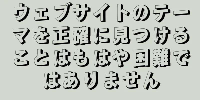 ウェブサイトのテーマを正確に見つけることはもはや困難ではありません