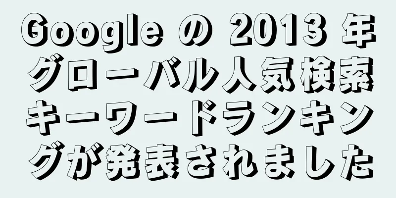 Google の 2013 年グローバル人気検索キーワードランキングが発表されました