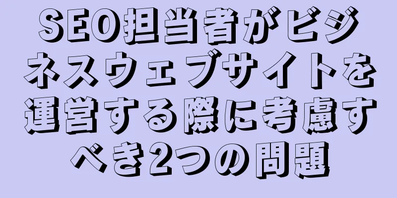 SEO担当者がビジネスウェブサイトを運営する際に考慮すべき2つの問題