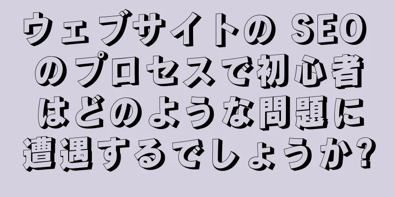 ウェブサイトの SEO のプロセスで初心者はどのような問題に遭遇するでしょうか?