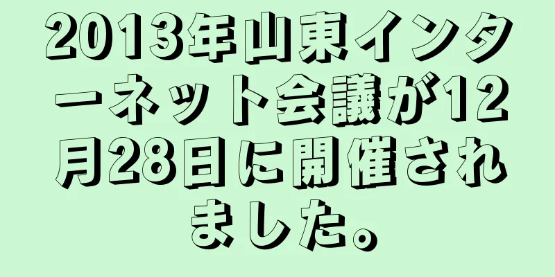2013年山東インターネット会議が12月28日に開催されました。