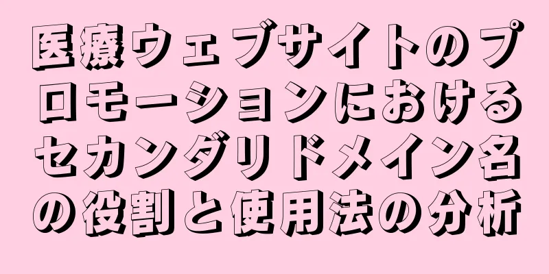 医療ウェブサイトのプロモーションにおけるセカンダリドメイン名の役割と使用法の分析