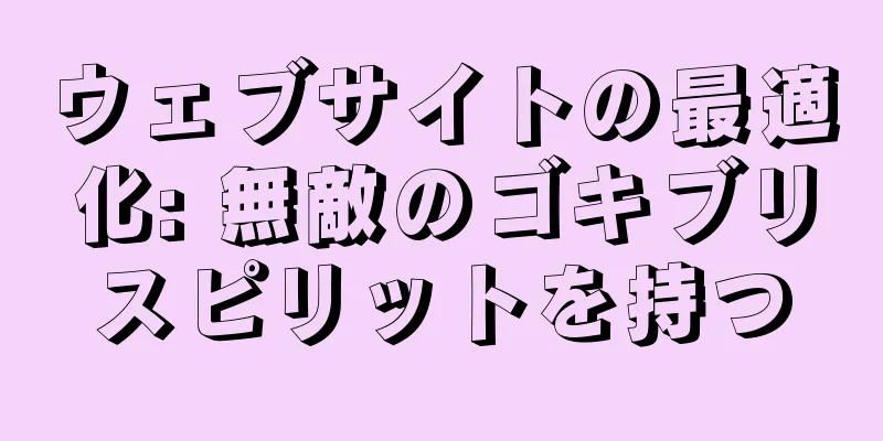 ウェブサイトの最適化: 無敵のゴキブリスピリットを持つ