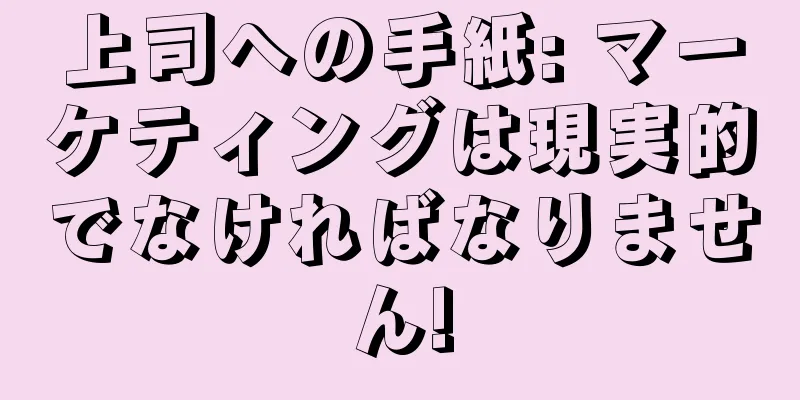 上司への手紙: マーケティングは現実的でなければなりません!