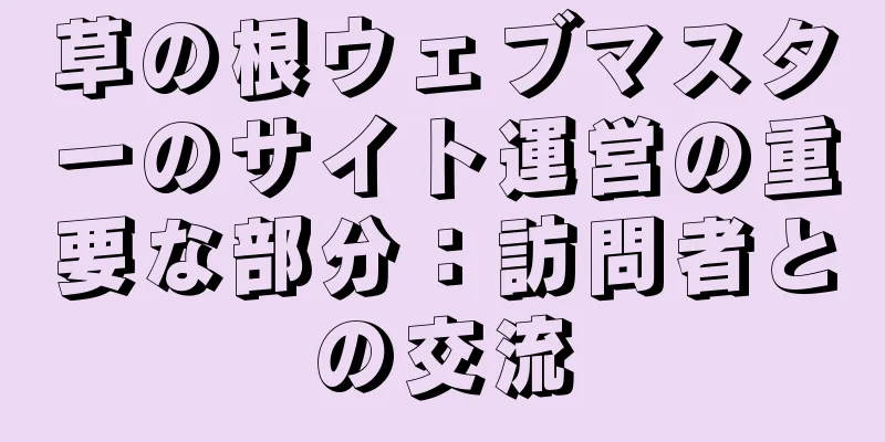草の根ウェブマスターのサイト運営の重要な部分：訪問者との交流