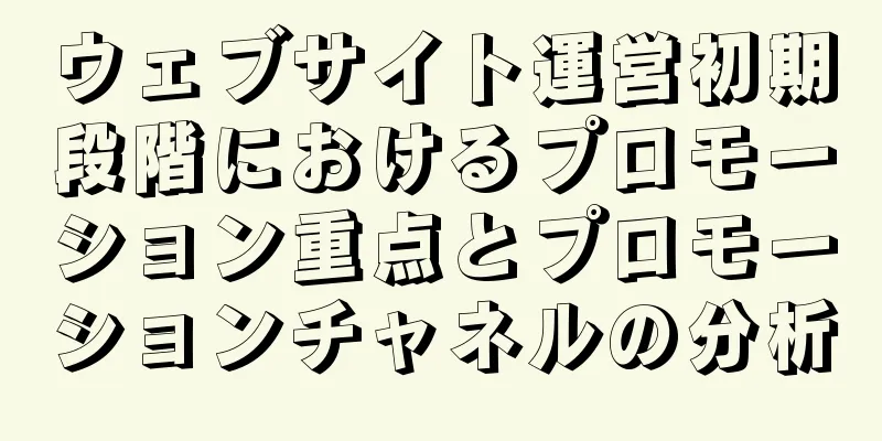ウェブサイト運営初期段階におけるプロモーション重点とプロモーションチャネルの分析