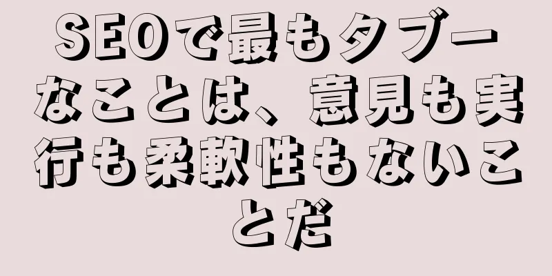 SEOで最もタブーなことは、意見も実行も柔軟性もないことだ