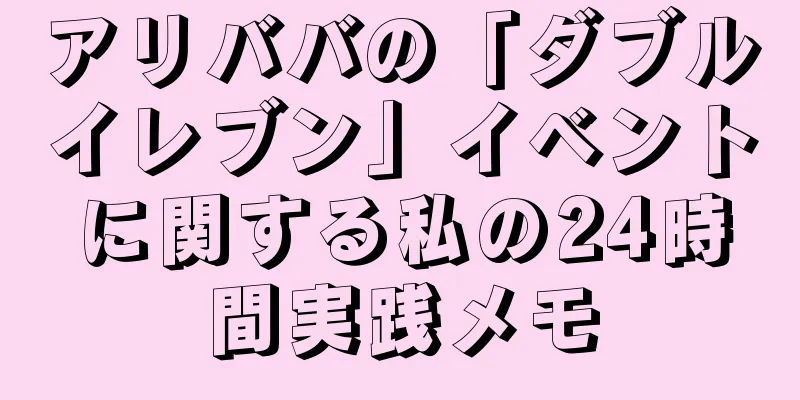 アリババの「ダブルイレブン」イベントに関する私の24時間実践メモ