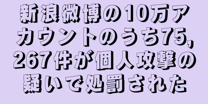 新浪微博の10万アカウントのうち75,267件が個人攻撃の疑いで処罰された