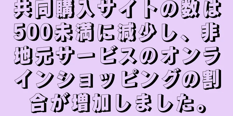 共同購入サイトの数は500未満に減少し、非地元サービスのオンラインショッピングの割合が増加しました。