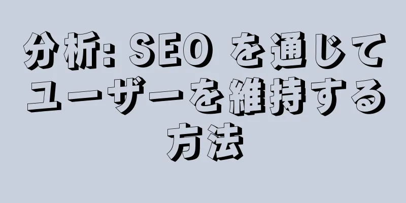分析: SEO を通じてユーザーを維持する方法
