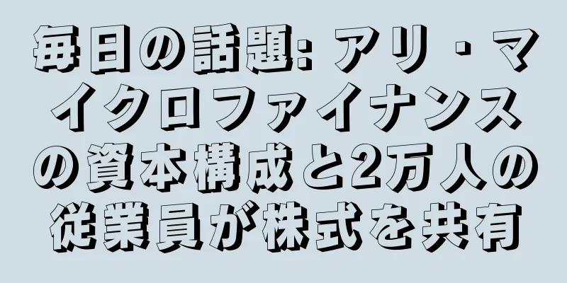 毎日の話題: アリ・マイクロファイナンスの資本構成と2万人の従業員が株式を共有