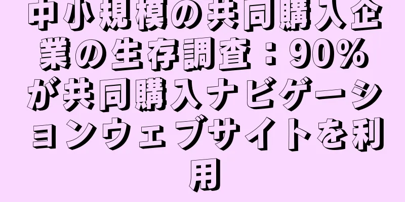 中小規模の共同購入企業の生存調査：90％が共同購入ナビゲーションウェブサイトを利用