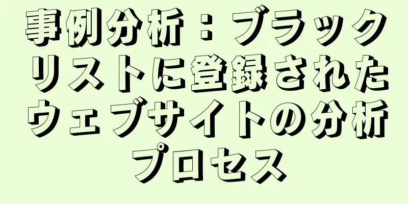 事例分析：ブラックリストに登録されたウェブサイトの分析プロセス