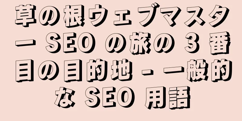 草の根ウェブマスター SEO の旅の 3 番目の目的地 - 一般的な SEO 用語