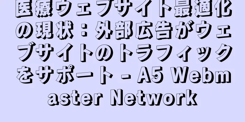 医療ウェブサイト最適化の現状：外部広告がウェブサイトのトラフィックをサポート - A5 Webmaster Network