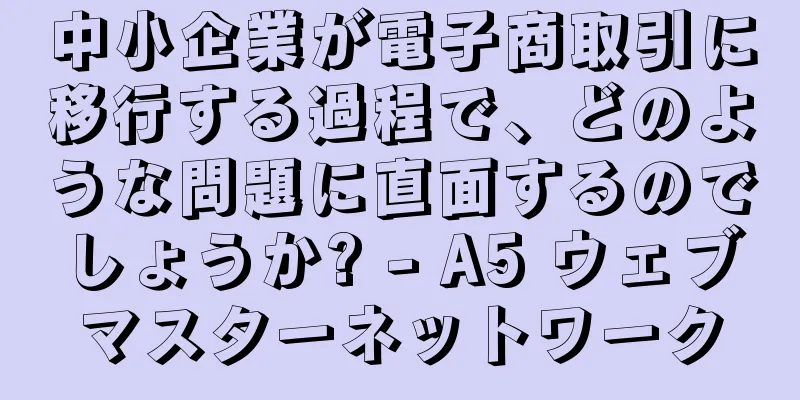 中小企業が電子商取引に移行する過程で、どのような問題に直面するのでしょうか? - A5 ウェブマスターネットワーク