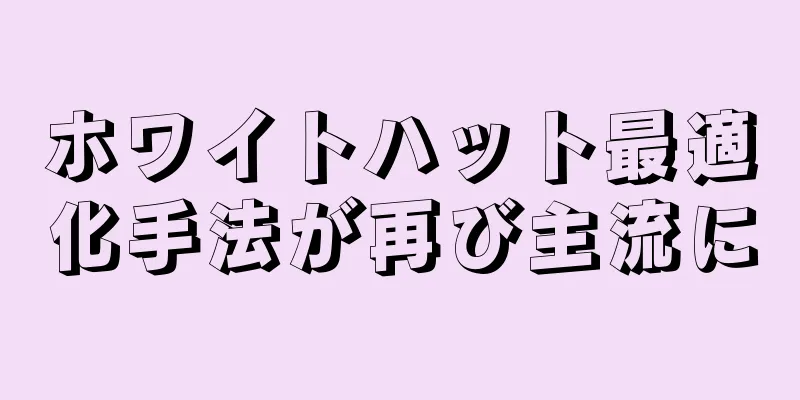 ホワイトハット最適化手法が再び主流に