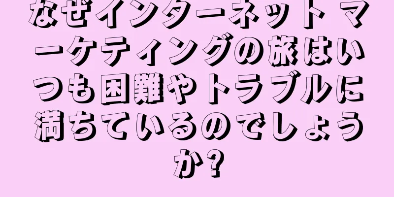 なぜインターネット マーケティングの旅はいつも困難やトラブルに満ちているのでしょうか?