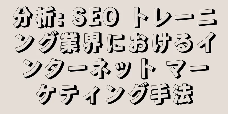 分析: SEO トレーニング業界におけるインターネット マーケティング手法