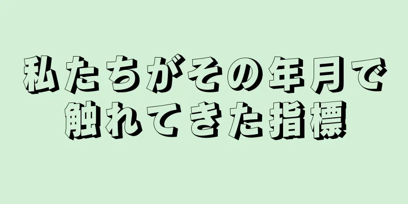 私たちがその年月で触れてきた指標