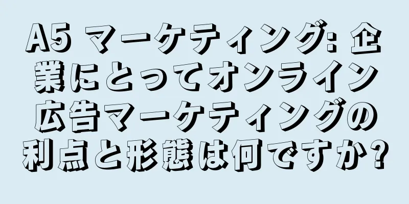 A5 マーケティング: 企業にとってオンライン広告マーケティングの利点と形態は何ですか?