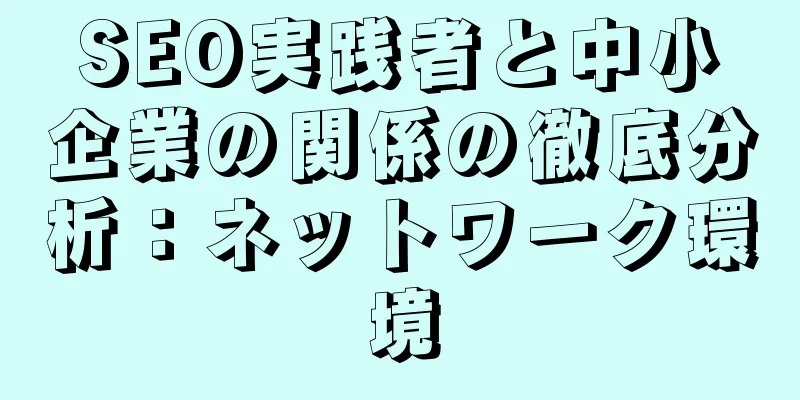 SEO実践者と中小企業の関係の徹底分析：ネットワーク環境