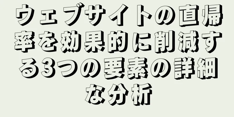 ウェブサイトの直帰率を効果的に削減する3つの要素の詳細な分析