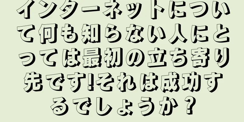 インターネットについて何も知らない人にとっては最初の立ち寄り先です!それは成功するでしょうか？