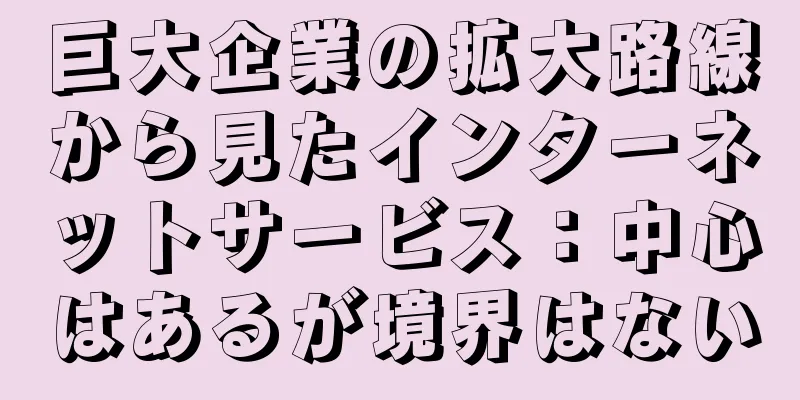 巨大企業の拡大路線から見たインターネットサービス：中心はあるが境界はない