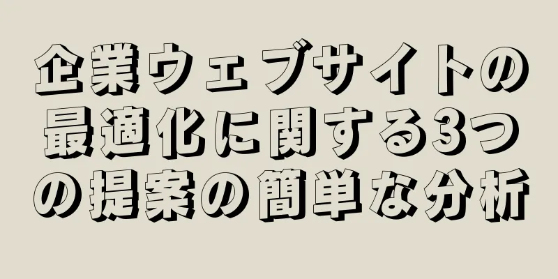 企業ウェブサイトの最適化に関する3つの提案の簡単な分析