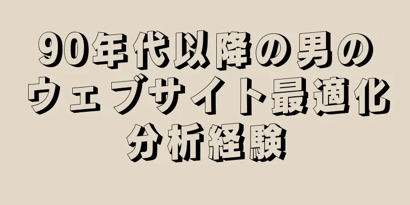 90年代以降の男のウェブサイト最適化分析経験