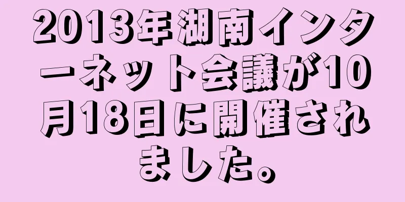 2013年湖南インターネット会議が10月18日に開催されました。