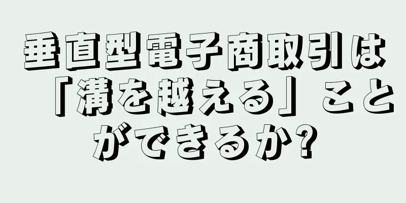 垂直型電子商取引は「溝を越える」ことができるか?