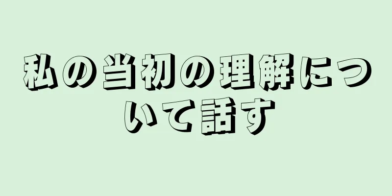 私の当初の理解について話す