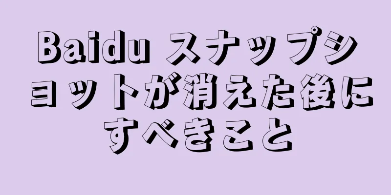 Baidu スナップショットが消えた後にすべきこと