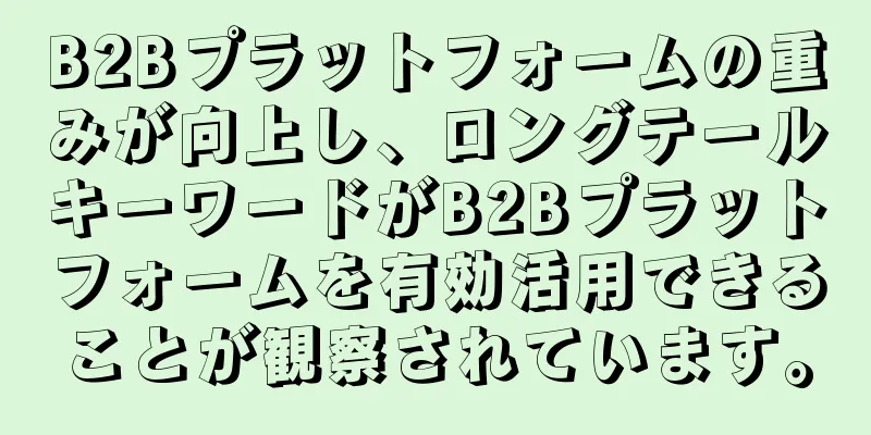 B2Bプラットフォームの重みが向上し、ロングテールキーワードがB2Bプラットフォームを有効活用できることが観察されています。