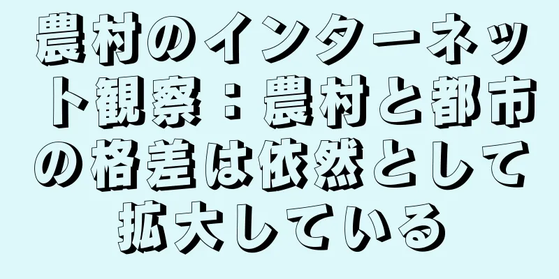 農村のインターネット観察：農村と都市の格差は依然として拡大している