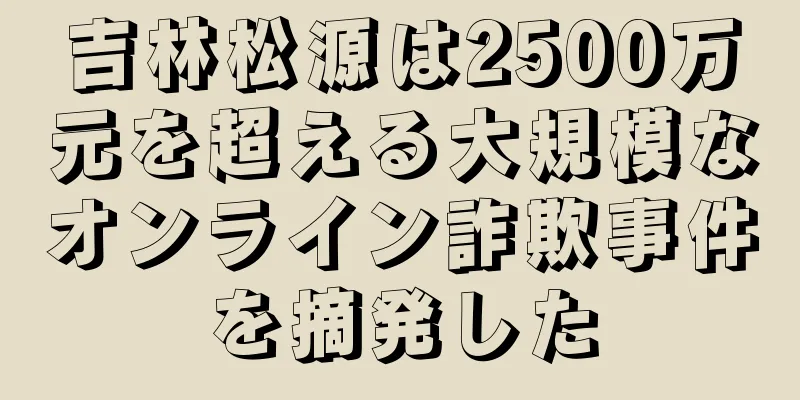 吉林松源は2500万元を超える大規模なオンライン詐欺事件を摘発した