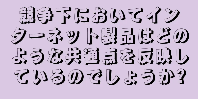 競争下においてインターネット製品はどのような共通点を反映しているのでしょうか?