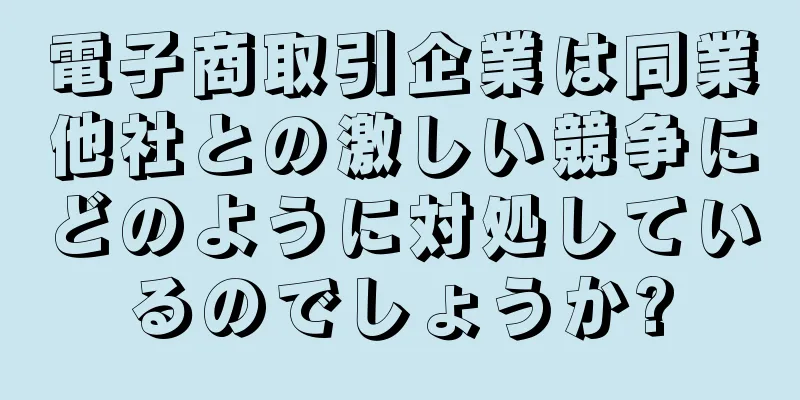 電子商取引企業は同業他社との激しい競争にどのように対処しているのでしょうか?
