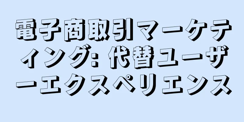 電子商取引マーケティング: 代替ユーザーエクスペリエンス