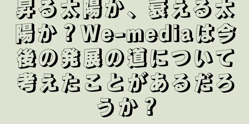 昇る太陽か、衰える太陽か？We-mediaは今後の発展の道について考えたことがあるだろうか？