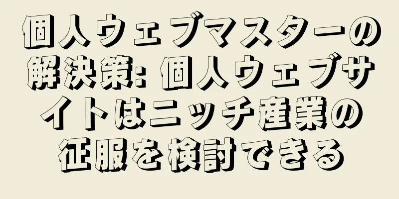 個人ウェブマスターの解決策: 個人ウェブサイトはニッチ産業の征服を検討できる