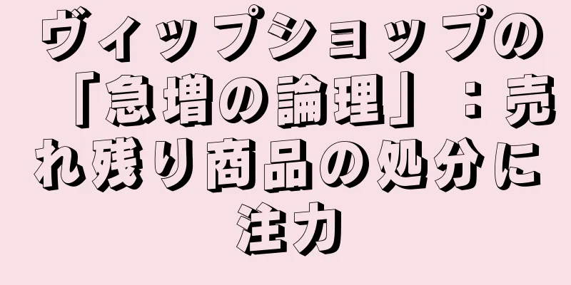 ヴィップショップの「急増の論理」：売れ残り商品の処分に注力