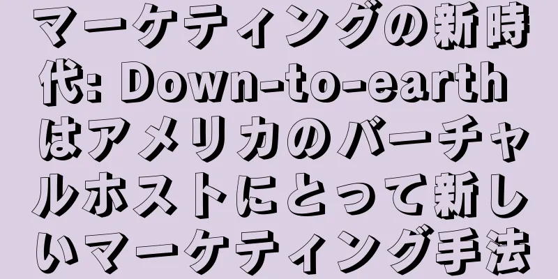 マーケティングの新時代: Down-to-earth はアメリカのバーチャルホストにとって新しいマーケティング手法