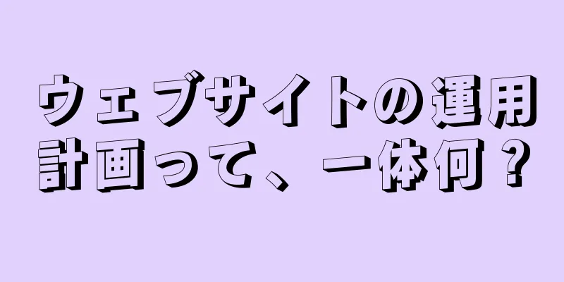 ウェブサイトの運用計画って、一体何？