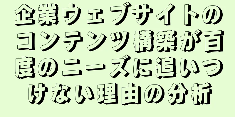 企業ウェブサイトのコンテンツ構築が百度のニーズに追いつけない理由の分析