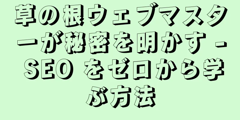 草の根ウェブマスターが秘密を明かす - SEO をゼロから学ぶ方法